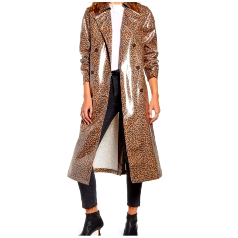 Leopard print raincoat
